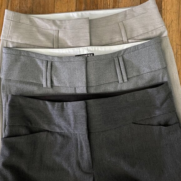 3 Editor Barely Boot Gray*Oatmeal Office Dress Career Stretch Pants Lot - 4S - Picture 5 of 6